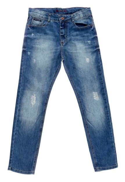 Calça Jeans Juvenil Menino Skinny Azul - Marca Crawling
