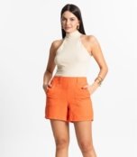 Shorts Feminino em Linho Select Laranja - Marca Rovitex