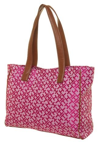 Bolsa Tommy Hilfiger Web Loop Xbody Geo Rosa - Compre Agora