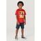 Conjunto Infantil Menino Com Camiseta E Bermuda   Vermelho Incolor - Marca Brandili