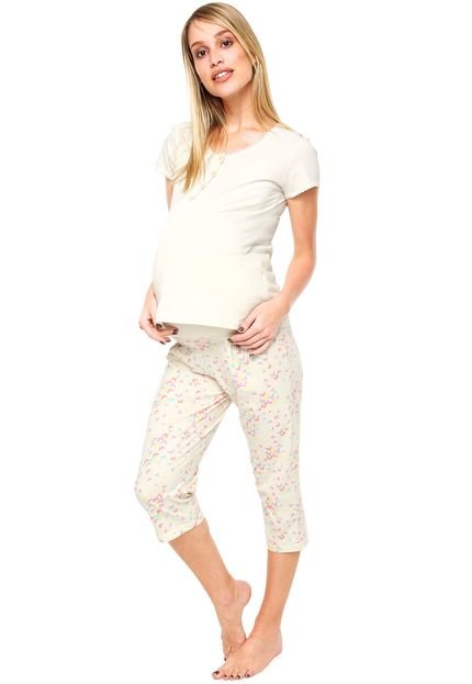 Pijama Mensageiro dos Sonhos Gestante Borboletas Branco - Marca Mensageiro dos Sonhos