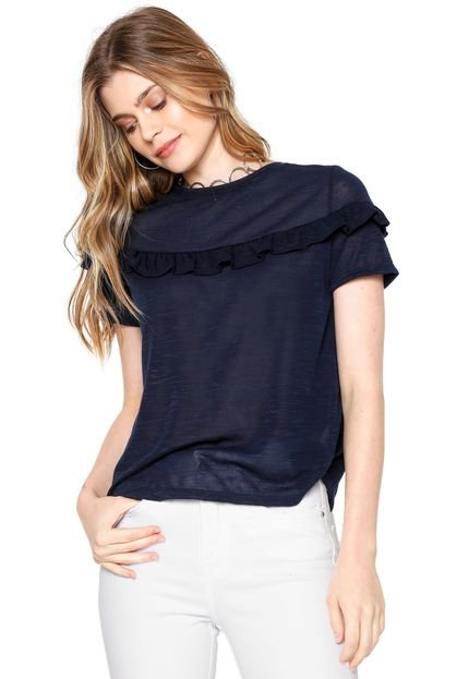 Blusa FiveBlu Babado Azul - Marca FiveBlu