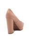 Peep Toe Vizzano Salto Grosso Nude - Marca Vizzano