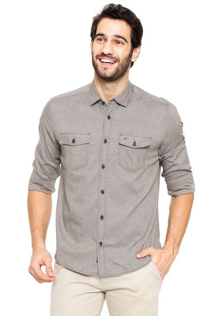 Camisa Aramis Manga Longa Slim Fit Cinza - Marca Aramis