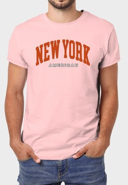 Camiseta Masculina Rosa New York Algodão Premium Benellys - Marca Benellys