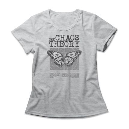 Camiseta Feminina Teoria Do Caos - Mescla Cinza - Marca Studio Geek 