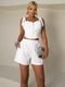 Conjunto Cropped e Shorts Divina Gata Branco - Marca DIVINA GATA