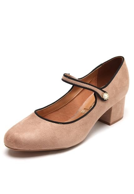 Scarpin Vizzano Tag Tira Nude - Marca Vizzano