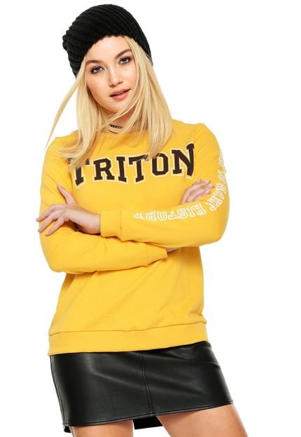 Moletom Fechado Triton Logo Amarelo - Marca Triton