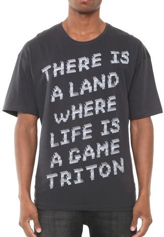 Camiseta Triton Lettering Grafite