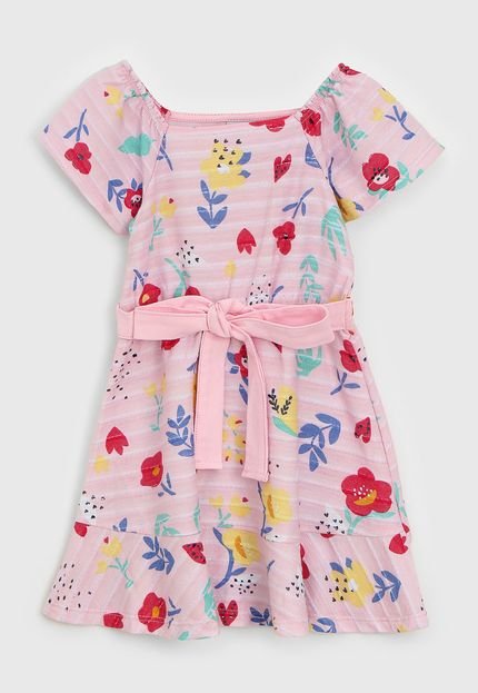 Vestido Malwee Kids Infantil Floral Rosa - Marca Malwee Kids