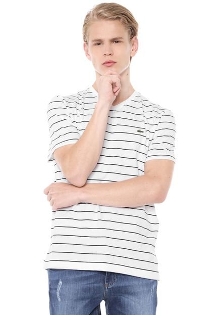 Camiseta Lacoste Estampada Branca/Azul-marinho - Marca Lacoste