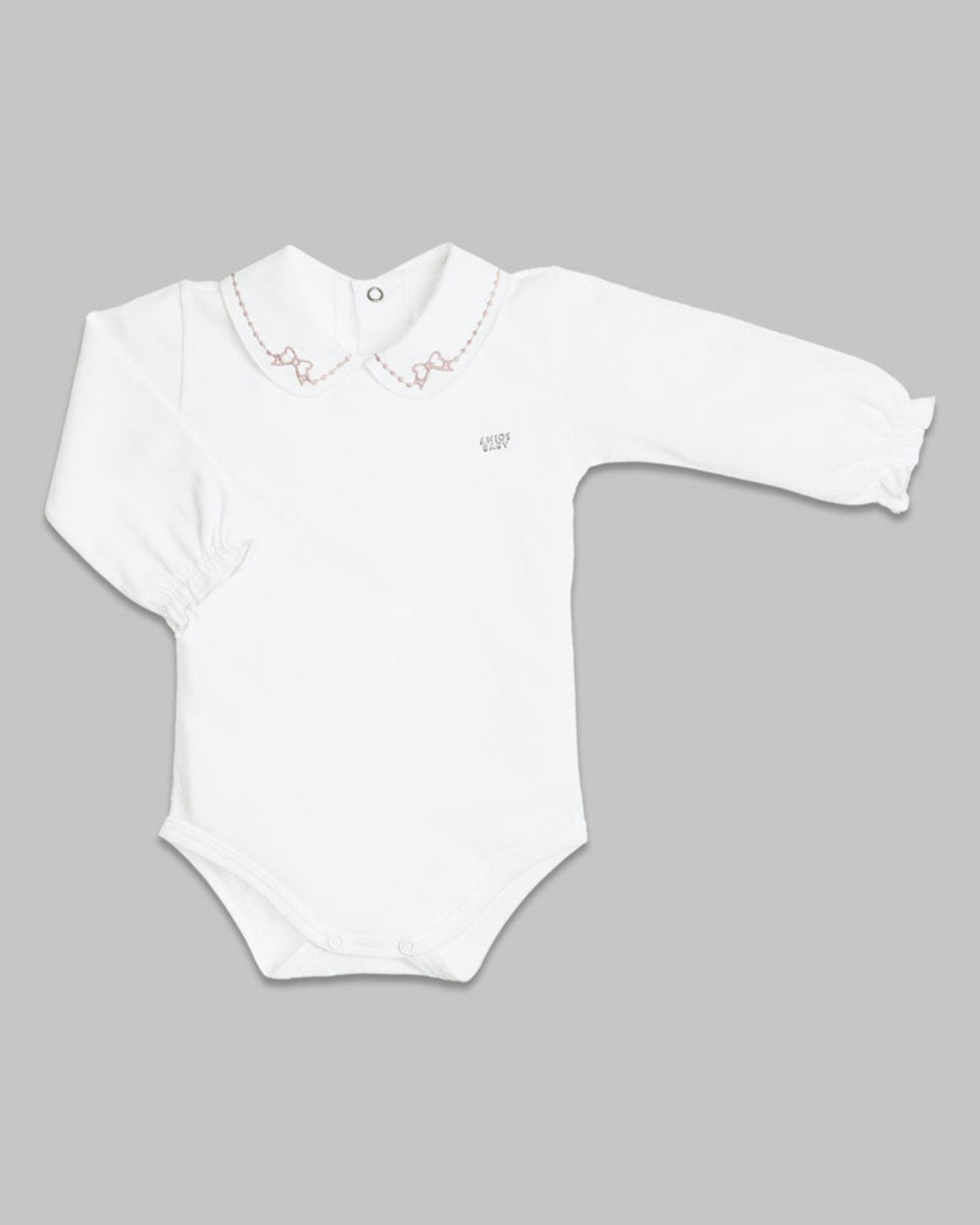 Body Bebê Manga Longa Branco Anjos Baby. M Branco - Marca Anjos Baby