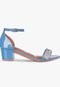 Sandália Feminina Salto Quadrado Grosso Bloco Baixo Verniz Strass brilho Confortável Sapato Festa Azul - Marca TAKATA BY RAFAEL TAKATA