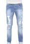 Calça Jeans Zune Slim Destroyed Azul - Marca Zune