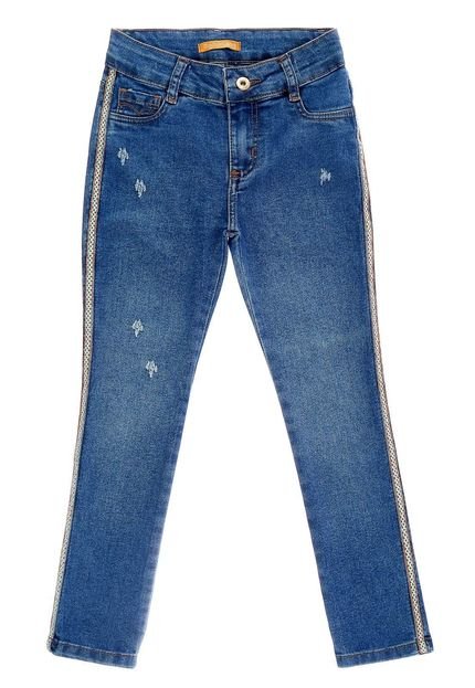 Calça Jeans Infantil Menina Crawling Skinny Azul - Marca Crawling