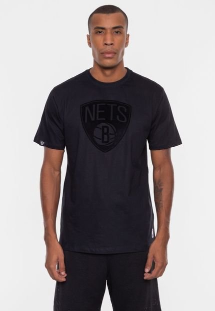 Camiseta NBA Velvet Logo Brooklyn Nets Preta - Marca NBA
