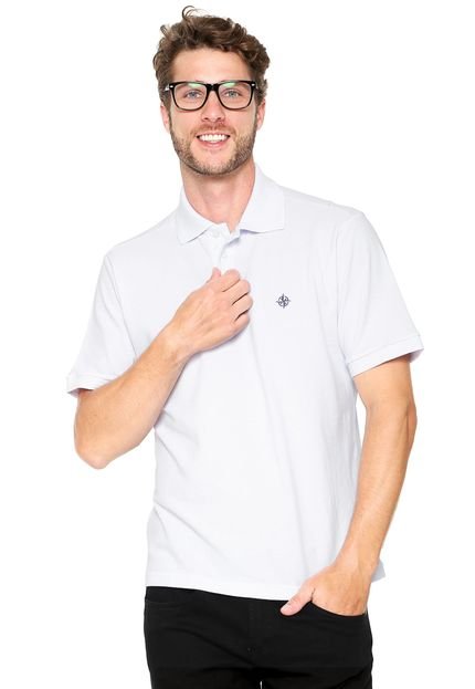 Camisa Polo FiveBlu Manga Curta Basic Embroidery Branca - Marca FiveBlu