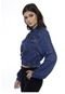 Jaqueta Jeans Feminina Cropped Azul Escura Bomber Sob - Marca SOB