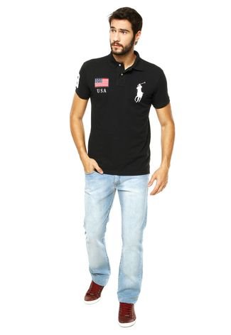 Camisa Polo Ralph Lauren Regular - Preta - Nevada Outlet - Envio