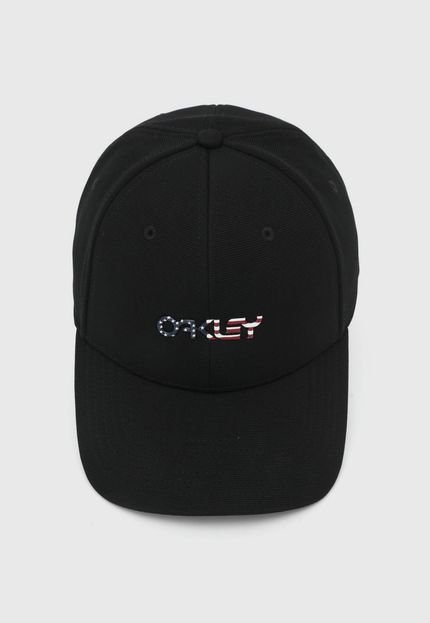 Boné Fechado Oakley Stretch Hat Aba Curva Preto - Marca Oakley