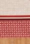 Toalha de Mesa Karsten Quadrada Ecobela Romena 1,40x1,40m Bege/Vermelha - Marca Karsten