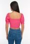 Blusa Cropped Trendyol Collection Mangas Bufantes Pink - Marca Trendyol Collection