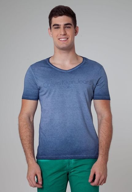 Camiseta Calvin Klein Jeans Fit Azul - Marca Calvin Klein Jeans