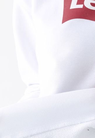 Blusa de Moletom Fechada Levis Logo Branca