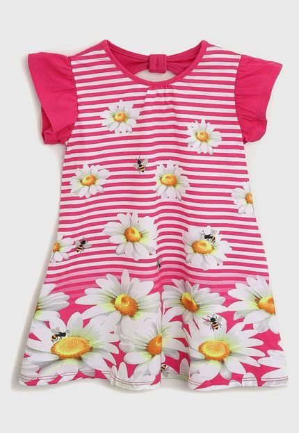 Vestido Kyly Infantil Floral Rosa - Marca Kyly