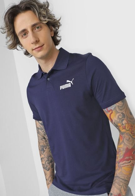 Camisa Polo Puma Reta Ess Jersey Azul-Marinho - Marca Puma