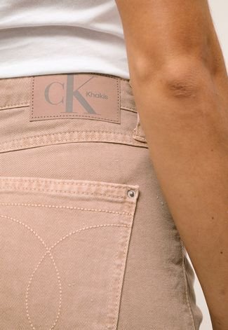 Short Sarja Calvin Klein Jeans Desfiado Bege
