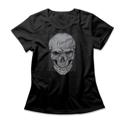 Camiseta Feminina Skull Frame - Preto - Marca Studio Geek 
