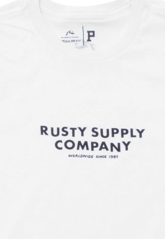 Camiseta Rusty Menino Escrita Branca