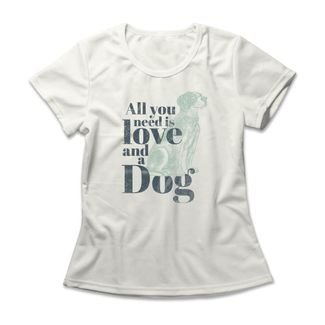 Camiseta Feminina Love And Dog - Off White