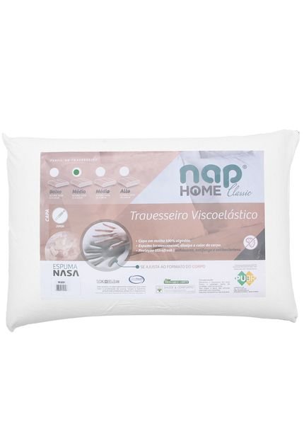 Travesseiro NAP Altura 12 Classic Branco - Marca NAP