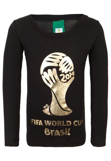 Camiseta Licenciados Copa do Mundo Fifa Ouro Juvenil Preta - Marca Licenciados Copa do Mundo