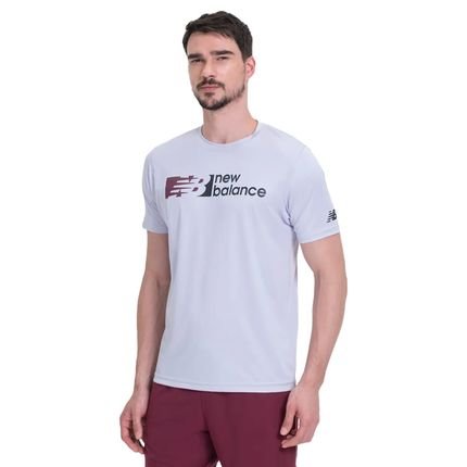 Camiseta Masculina New Balance Tenacity Graphic Cinza - Marca New Balance