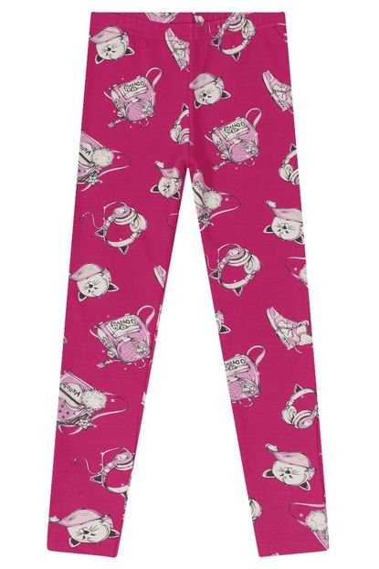 Legging Infantil Rovitex Hello Pink - Marca Santo Anjo Moda Infantil