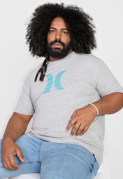 Camiseta Plus Size Hurley Icon Over Cinza - Marca Hurley