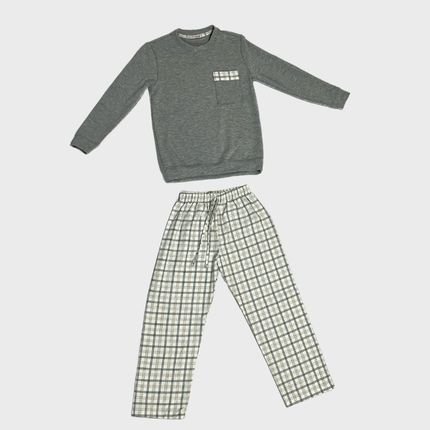 Pijama Xadrez Winter Cinza - Teen - Marca Hygge Homewear