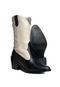 Bota Texana Western Bico Fino Country Couro Preto com Off White Kuento Shoes - Marca KUENTO SHOES