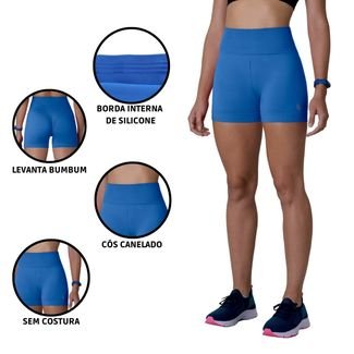 Short Lupo Up Feminino Levanta Bumbum Adulto Sport Fitness Sem Costura Academia  Azul