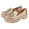 Sapato Feminino Mocassim Tratorado CM Calçados Bico Redondo Confort Ouro Light - Marca Monte Shoes