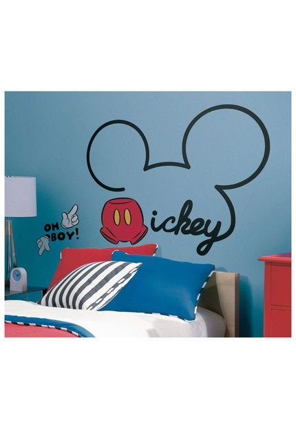 Adesivo Decorativo Tudo Sobre Mickey Gigante Preto RoomMates - Marca RoomMates