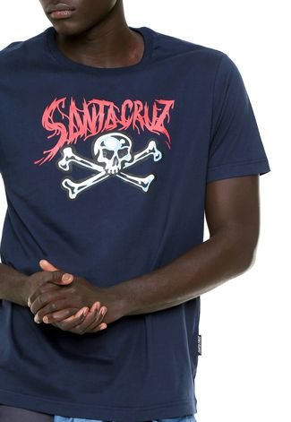 Camiseta Santa Cruz Skull Azul