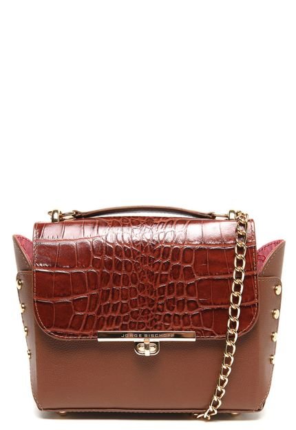 Bolsa Couro Jorge Bischoff Pequena Croco Marrom - Marca Jorge Bischoff