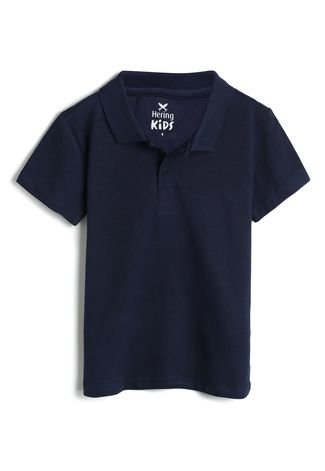 Camisa Polo Hering Kids Infantil Lisa Azul-Marinho