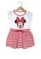 Vestido Disney By Tricae Listras Infantil Branco - Marca Disney by Tricae