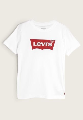 Camiseta Infantil Levis Logo Branca